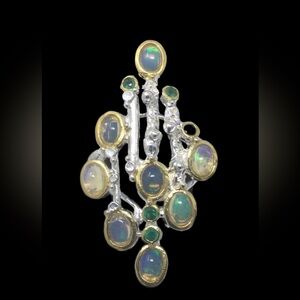 Artistic Genuine Fiery Opal Ring